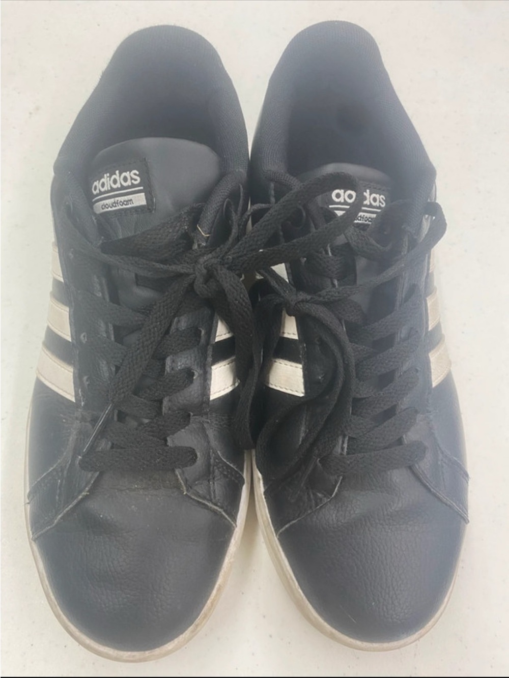 adidas Black Sneakers with White Stripes - women’s